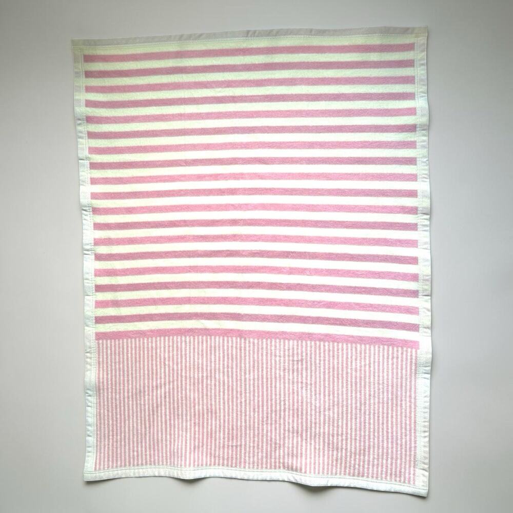 ChappyWrap Sweet Pea Stripe Blush Mini Baby Blanket Pink White 30”x40” Soft EU